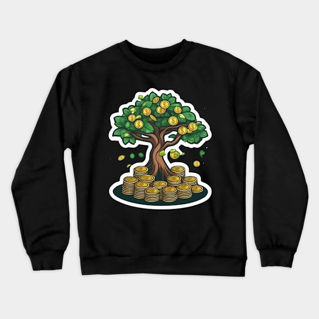 money grow on trees wealth growth Crewneck Sweatshirt by AhmedPrints